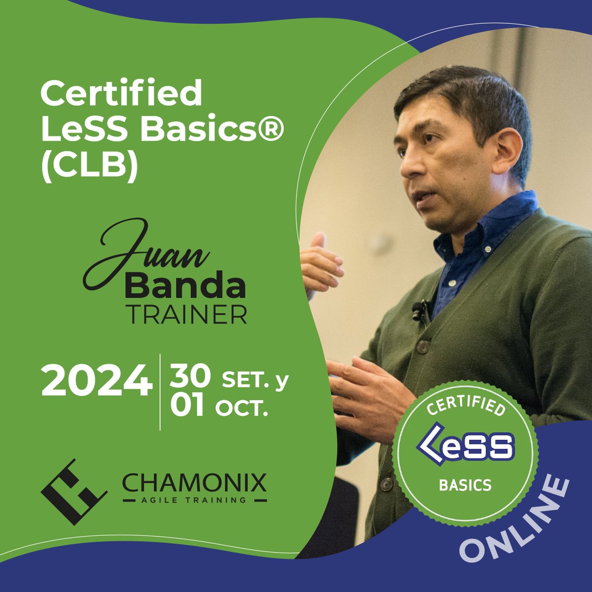 🚀 ¡Prepárate para transformar tu enfoque ágil! Únete a nosotros para el curso CLB® online el 30 de septiembre y 1 de octubre. Aprenderás los fundamentos de Large Scale Scrum y cómo aplicarlos en tu organización. 🌟

👉 Inscríbete ahora ¡No te lo pierdas! bit.ly/LeSS