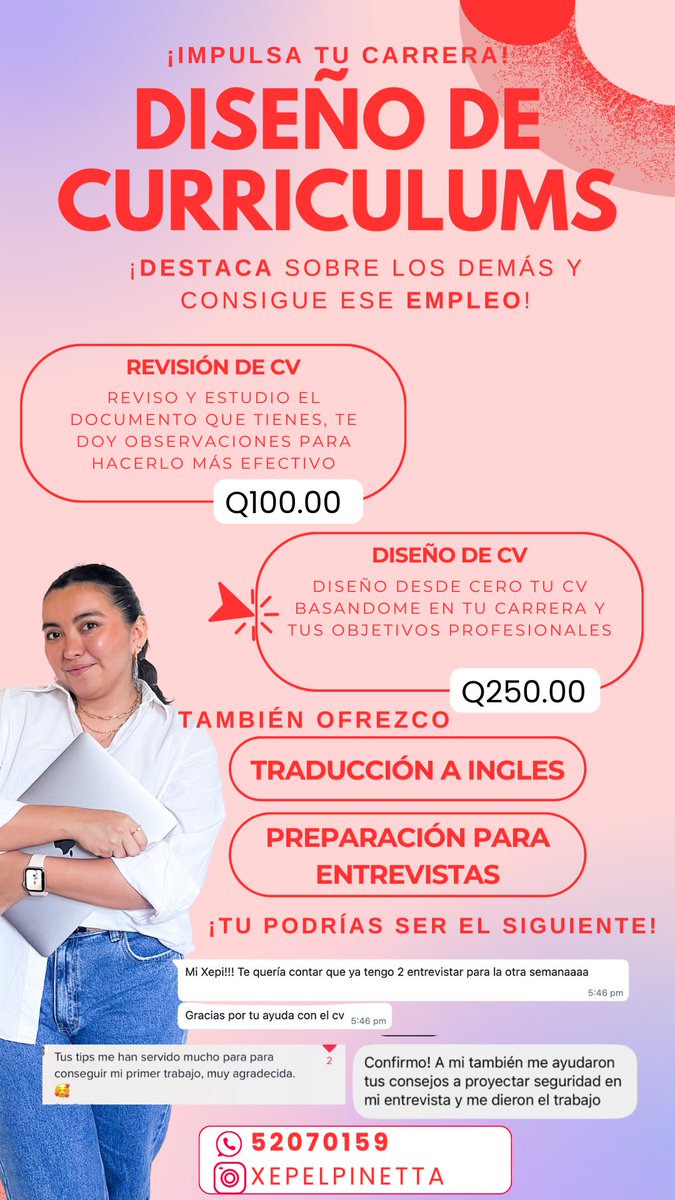 XepelPinetta's tweet photo. Amigos!! Si ya se cansaron de su trabajo actual y están buscando uno nuevo… pónganle coco a su CV y escríbanme yo los ayudo 🫶🏼✨

Si aman su trabajo… deben RT gracias!!🤍 https://t.co/RB4BLdEQGu