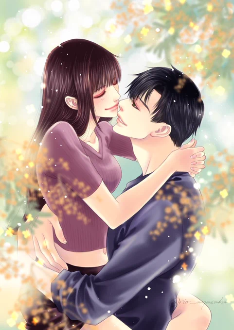 #みんなでハッピーレイ主チャレンジ#恋と深空二次創作 #レイ主 まだあんまり描いたことないのでついこの前の再掲ですが。レイ、幸せになって欲しい。 
