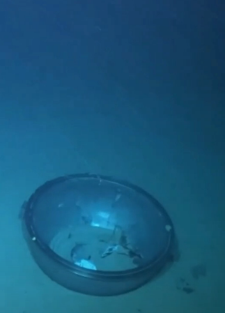 Doctors__TARDIS's tweet photo. I've seen a bunch of people post picture of the tail of #Titana aka Billionaire Crusher 3000, but I haven't seen anyone posting the footage of the pressure hull.
This is the bit that had people in. You can see that most of the carbon fiber was pushed into the rear dome https://t.co/gw8S8Lc3LL
