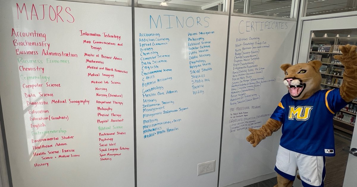 🎓 Did you know we offer 50+ academic programs? From majors to certificates, there's something for everyone! ➡️ Learn more at next week's Open House and #BeMoreAtMU! Register today 🔗 bit.ly/3vVQRiI