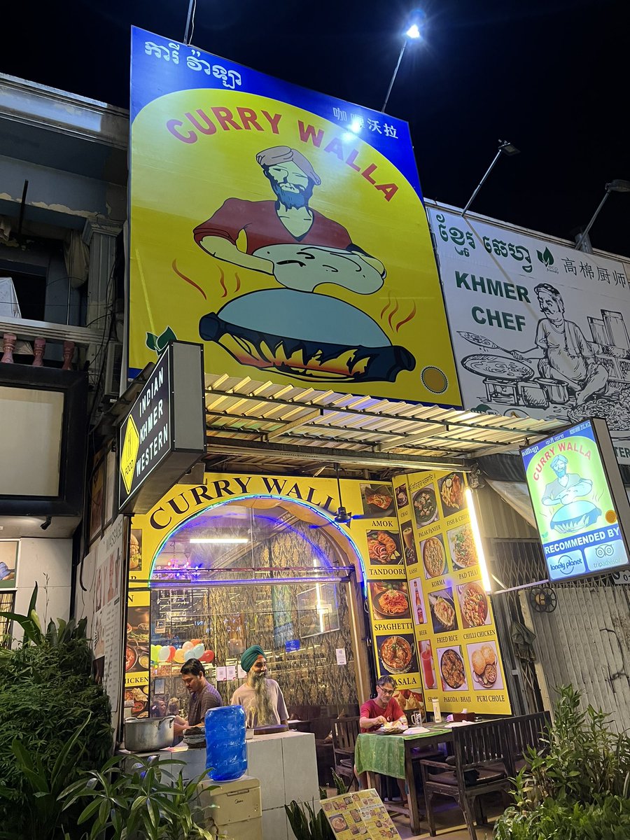 KSRLAW's tweet photo. If you are in #SiemReap #Cambodia don’t forget to have food here. Authentic Indian food. We asked Amarjit Singh to make something special. He prepared kadhi #pakora. Exceptional taste. Variety of #pickles. #Chapatis, #rotis and #pooris. With yummy subjeez. #Currywala https://t.co/QPAjUVri9P