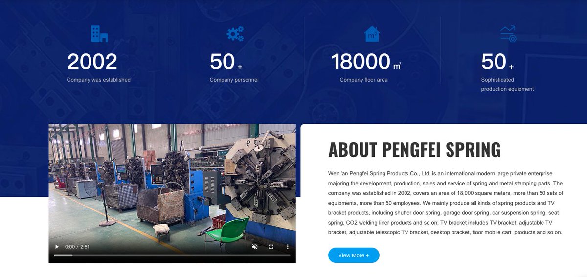 PengfeiSpring's tweet photo. One-stop solution
From design, procurement, manufacturing,inspection to after-sales service is strictly in accordance with the relevant domesticand foreign production quality standards.
#CompressionSpring #ExtensionSpring #TorsionSpring #CoilSpring https://t.co/2wSVde0pDd https://t.co/Iw8zmcDBDc