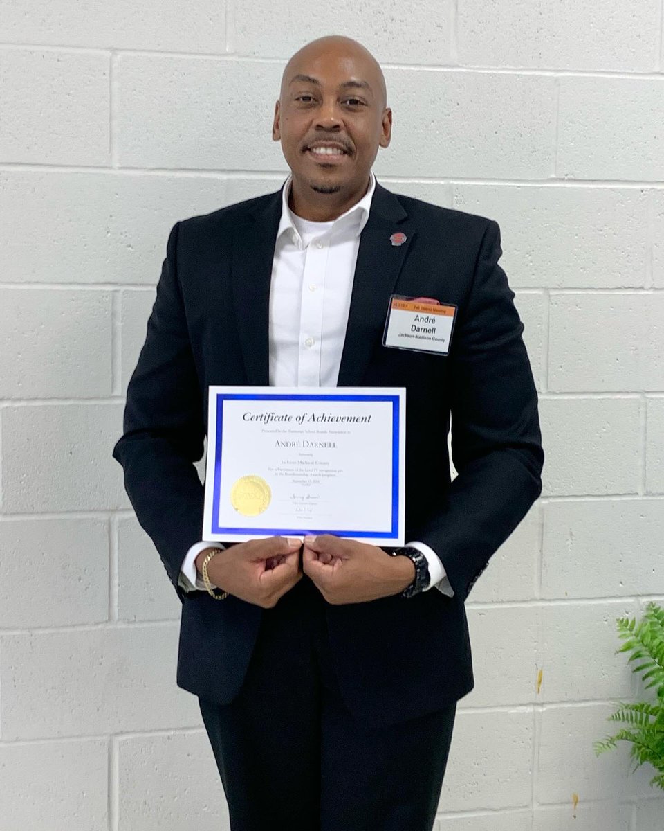 After serving four years in my position, I received Level IV Boardsmanship Award tonight at the Tennessee School Board Association (TSBA) Fall District Meeting.🏆 Next step, Level V Master School Board Member #tsba #tsbafalldistrict #jmcss #overandbeyond #ProfessionalDevelopment