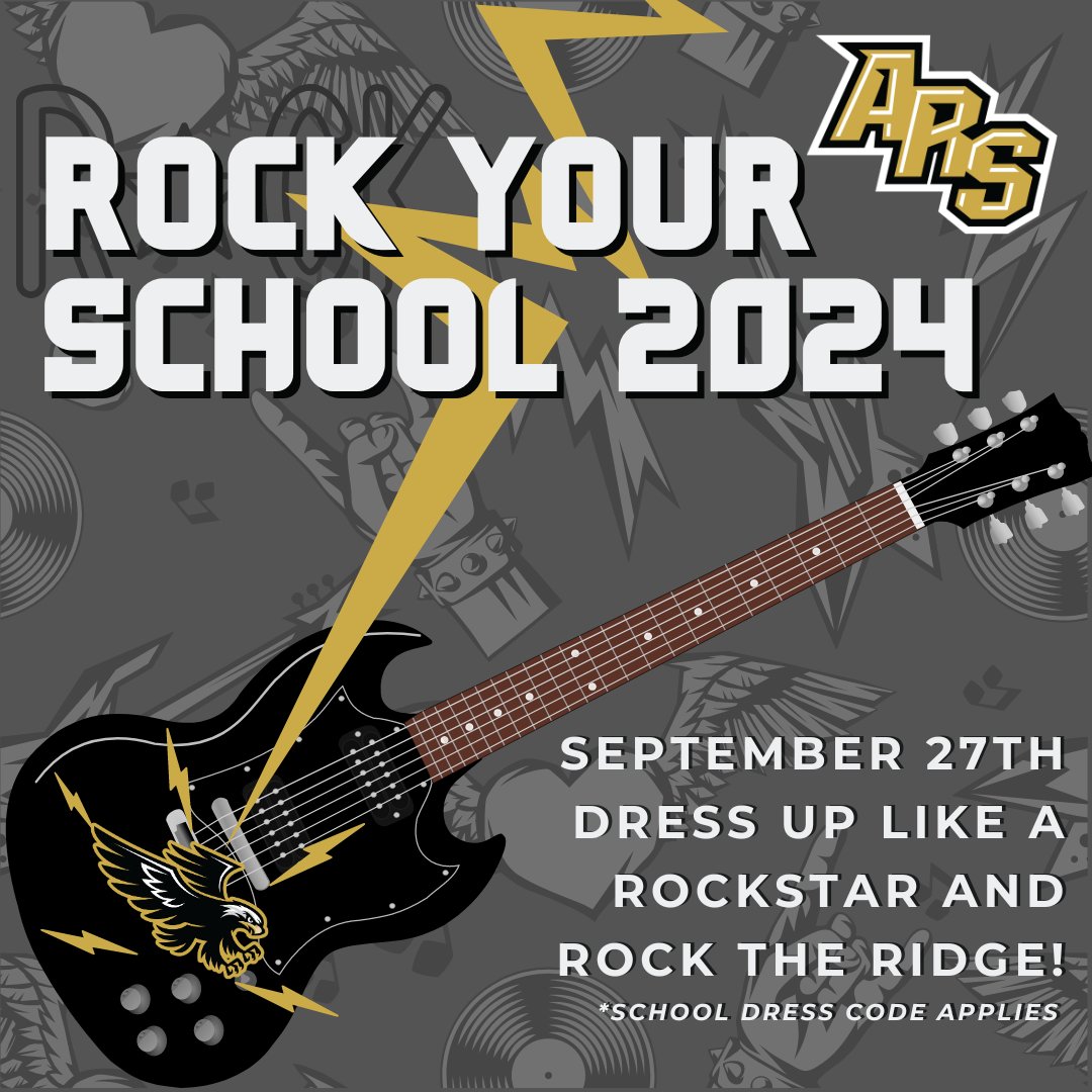 It’s Time to ROCK YOUR SCHOOL!
We’re bringing the energy to Arbor Ridge! Let’s ROCK THE RIDGE on 9/27 by dressing up like rockstars!  (Dress code applies.)
Join us as we keep on shining and make this day unforgettable! Who's ready to rock with us? <a href="/ocpsRYS/">Rock Your School</a>  <a href="/CDLocps/">Curriculum and Digital Learning</a>  <a href="/OCPSAO/">Access and Opportunity</a>
