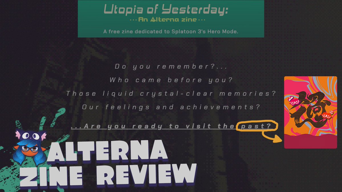 ARE YOU READY TO VISIT THE PAST?

with such an amazing tagline after Grand Fest, let’s review 200+ pages of this amazing digital zine for another Splatoon 3 anniversary celebration! it’ll be super relaxing 📖💤

twitch.tv/yumeparadox