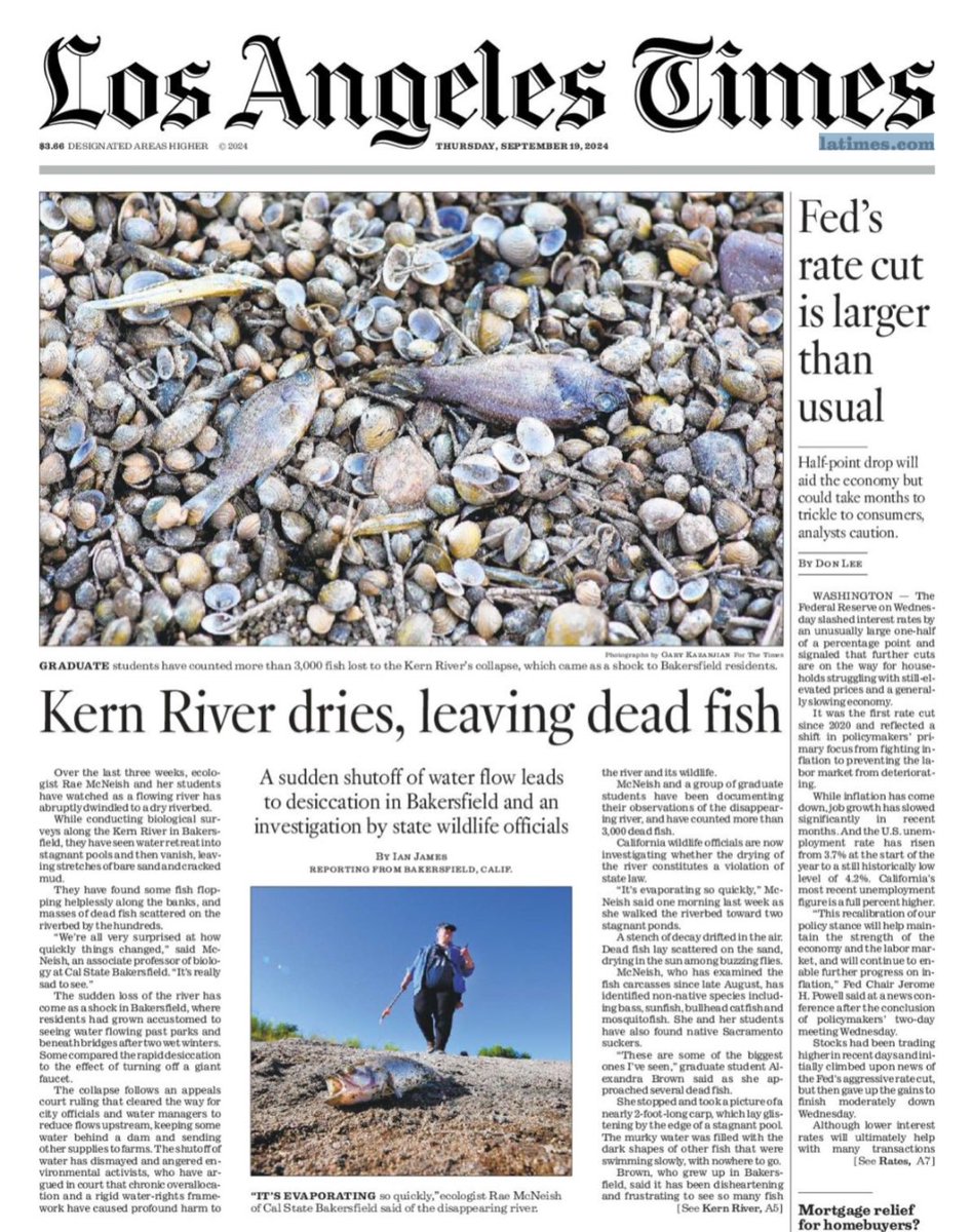 timmcneely's tweet image. @CaliforniaDFW Are you really going to let this happen on your watch?

The Kern River is drying up, leaving thousands of fish dead. Enforce Fish and Game and Game Code 5937 and protect our wildlife now!

No more excuses.

#BringBackTheKern
