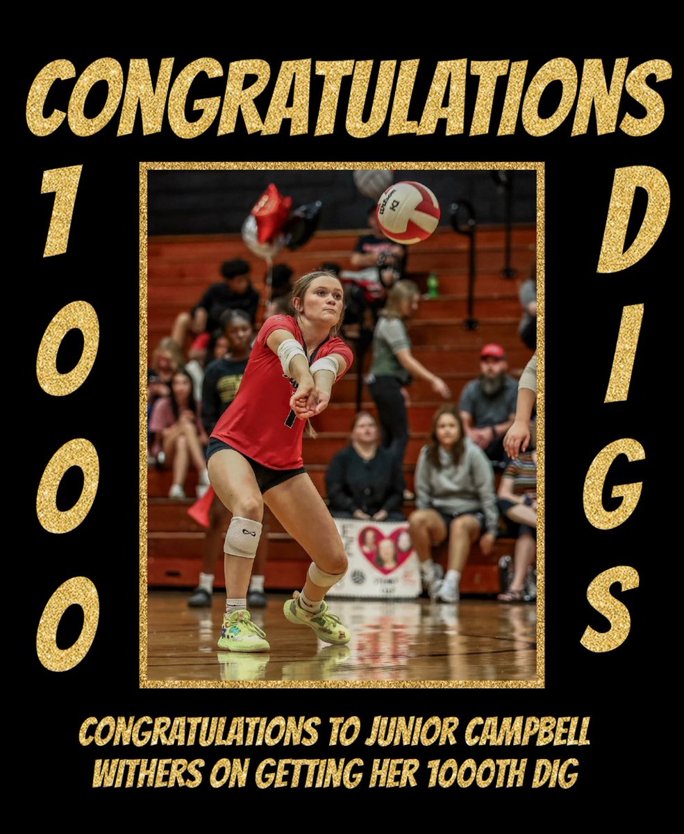 Congratulations to Campbell Withers for getting her 1000th career DIG tonight!!