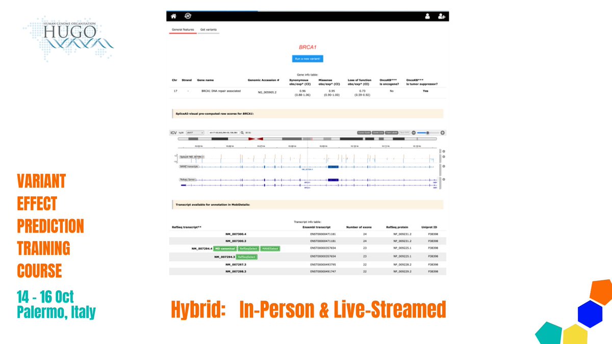 Join David Baux @ #veptc2024 for a workshop on #mobidetails! 🧬 Learn how to interpret DNA splice variants online with this powerful tool. Don’t miss this opportunity to boost your variant analysis skills! 💻

👉 veptc.hugo-int.org

 #Genomics #bioinformatics #genetics #WGS