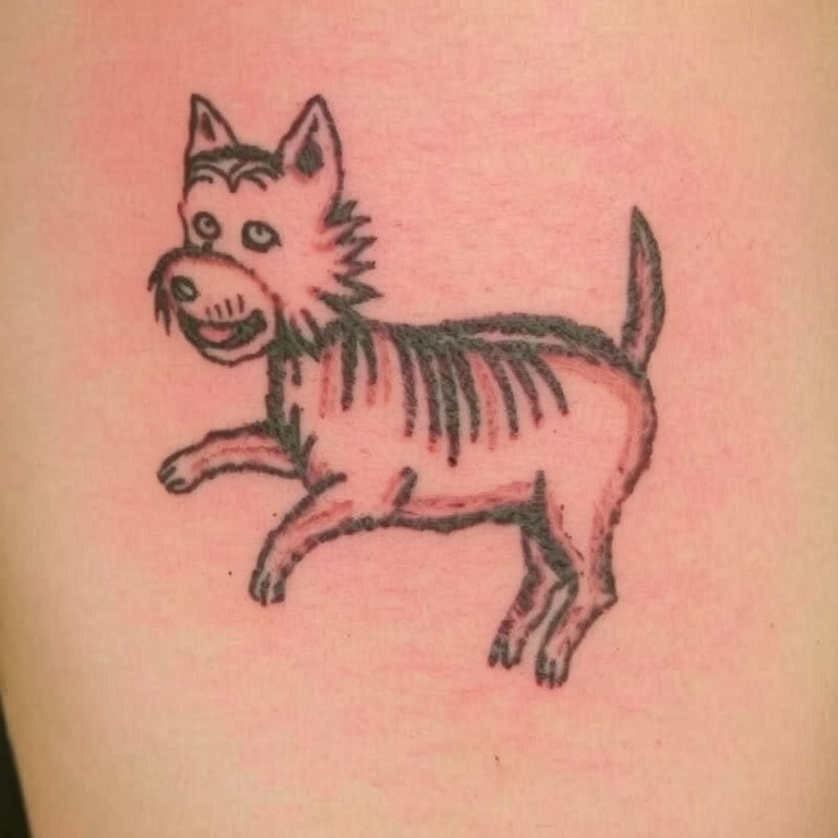 DJAlphaRhythm's tweet photo. for my first tattoo I've decided to get something near and dear to my heart, my dog kirby. what do you think? positive responses only please https://t.co/jwqHxD8oLm