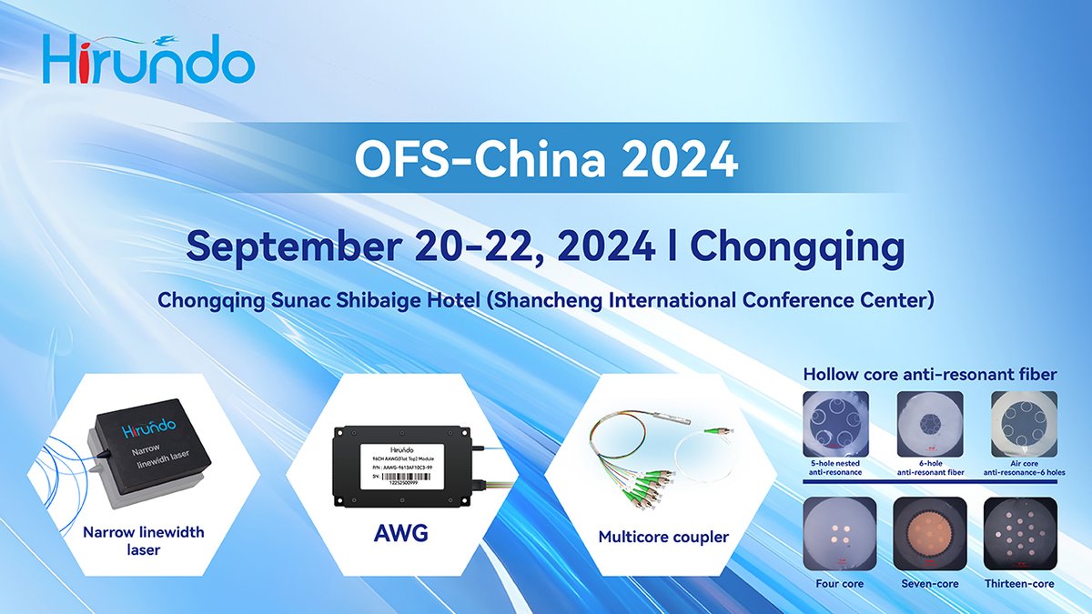 HirundoOptics's tweet photo. Happy to present our multi-core coupler and Hollow core anti-resonant fiber at OFS-China 2024.

Learn more: https://t.co/9kmG7Rd2ma
#optical #core #chongqing #fiberoptics https://t.co/VtjtD1oTAS
