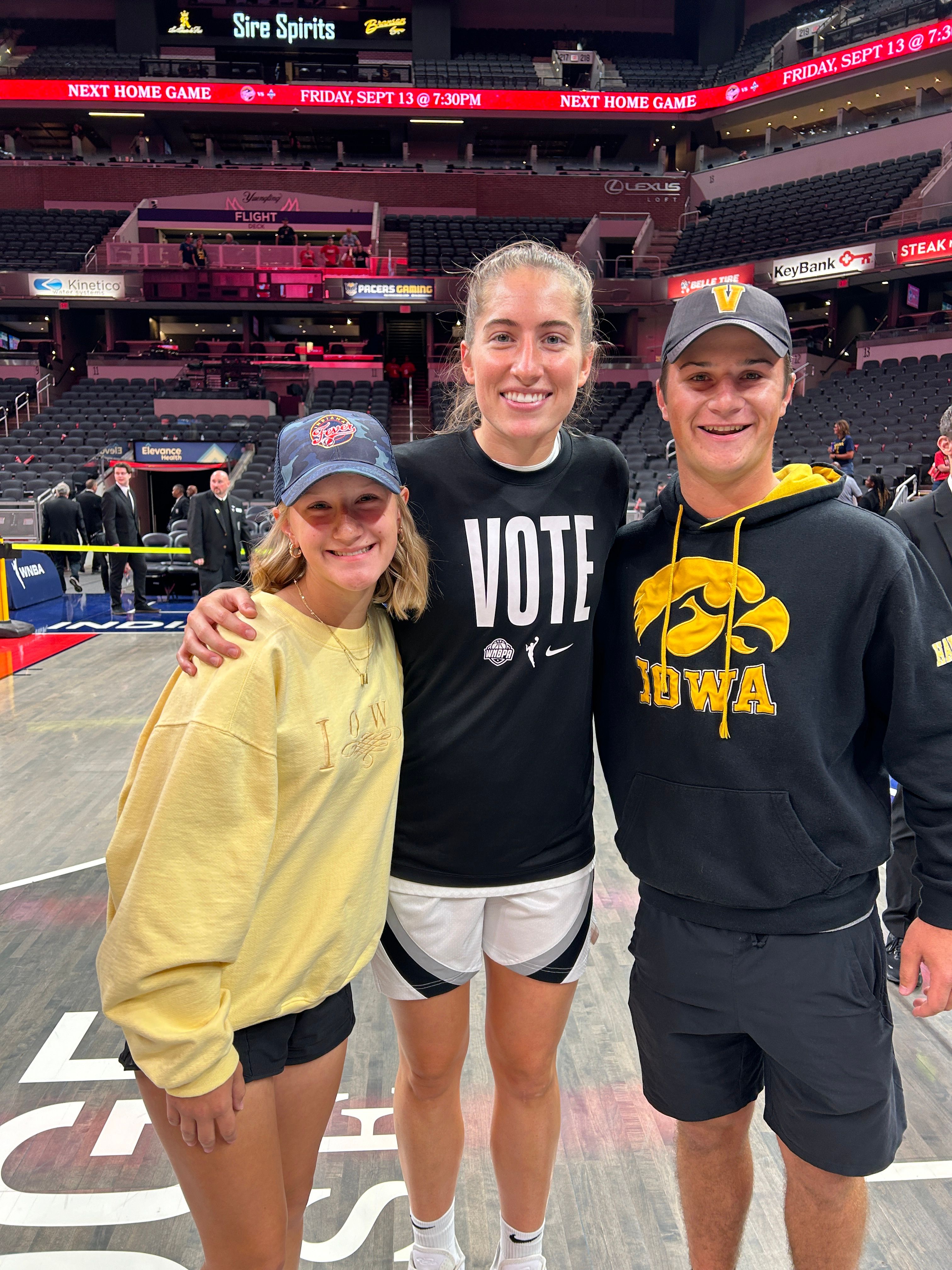 Mother of Pearls on X Finally made it to a Caitlin Clark game er I mean Indiana Fever game with a few of my closest Iowa Hawkeye fans. Kids even got