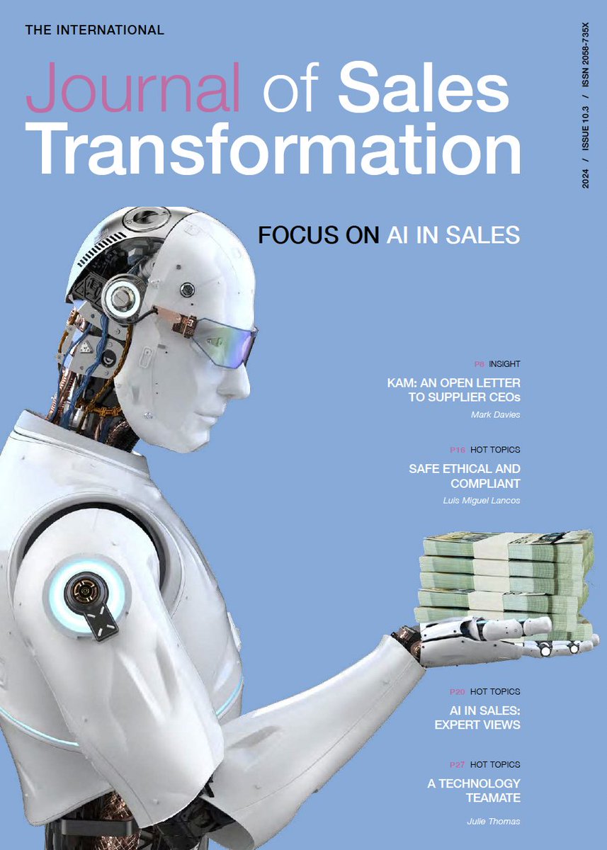 Latest issue of <a href="/iJofST/">Editor-iJofST</a> now out - AI in sales: journalofsalestransformation.com