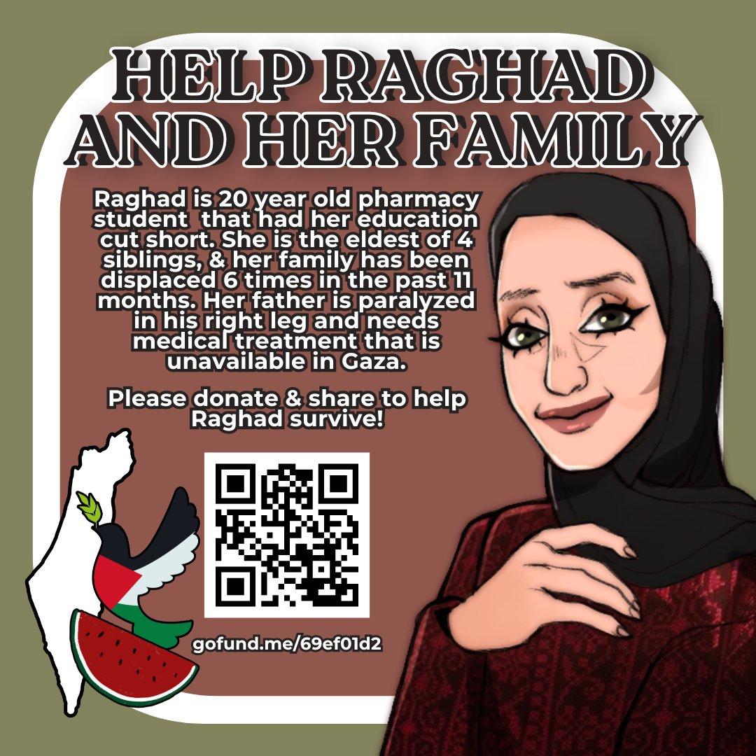 I have been speaking with <a href="/raghadayyad611/">raghad.d.ayyad</a>, and her story is heartbreaking. She needs our help to get her father the treatment he needs in Egypt, and to help her and her siblings continue their education. 

Let's help her reach her first goal of $1k! gofund.me/69ef01d2