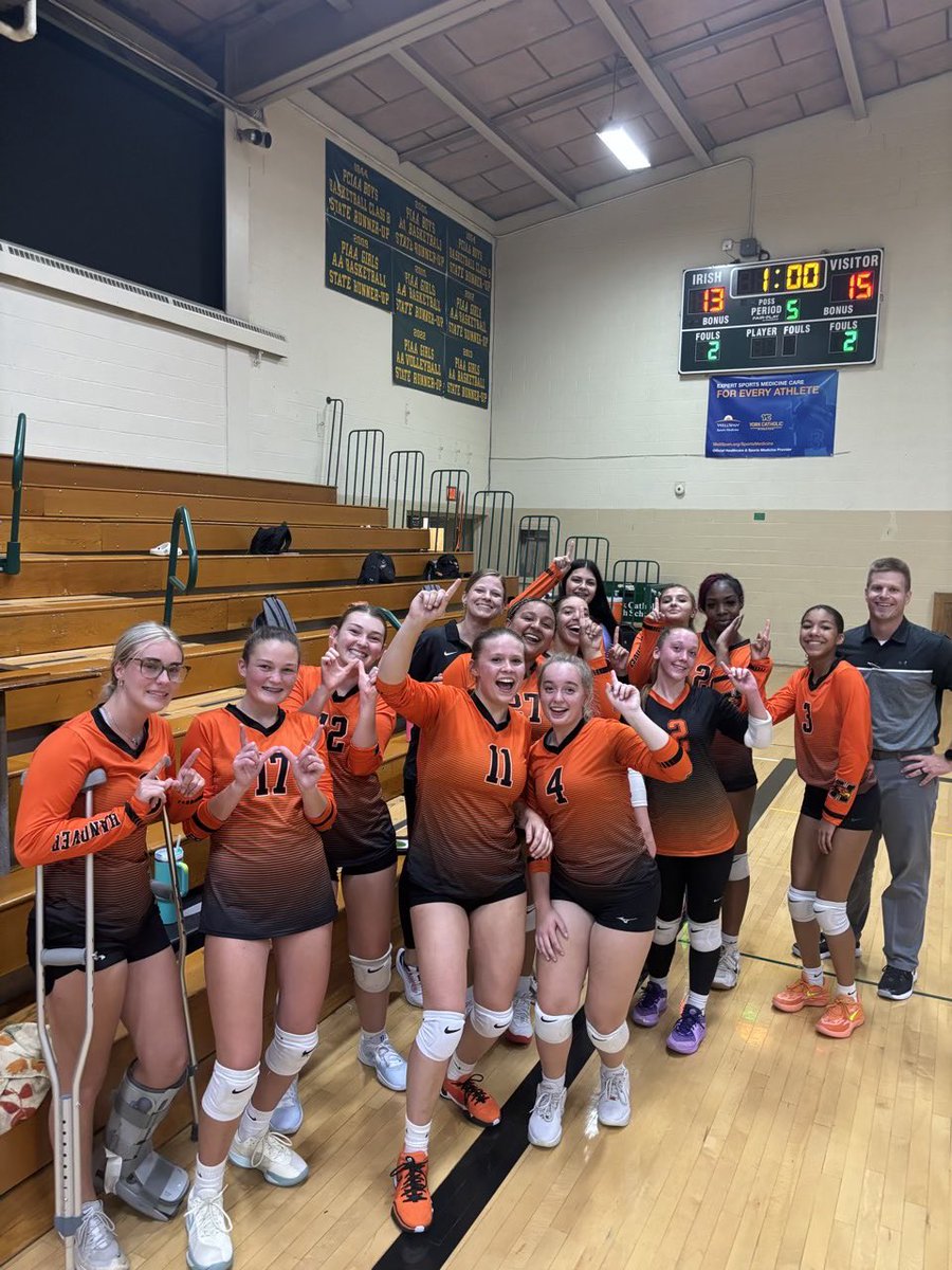 This is a picture of an amazing group of girls that just won a hard fought match against a great York Catholic team! Great job ladies! <a href="/HPSDAthletics/">Nighthawk Athletics</a>