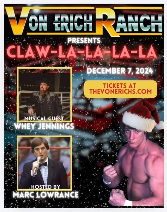 JUST ANNOUNCED!! TEXAS! I'm coming home for the holiday! Wrestling and Country Music at The Von Erichs ranch! See details below and grab tix fast! Huge discount being offered over the next 24 hours!