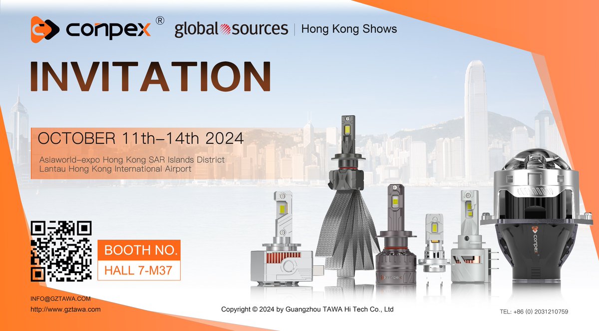 conpexofficial's tweet image. ✨ Calling all automotive industry leaders!
#Conpex is excited to announce our participation in Global Sources HK Shows 2024. We’re bringing our latest LED automotive lighting innovations to Booth M37 from Oct. 11th to 14th.
Let’s connect, collaborate &amp;amp; light up the future!