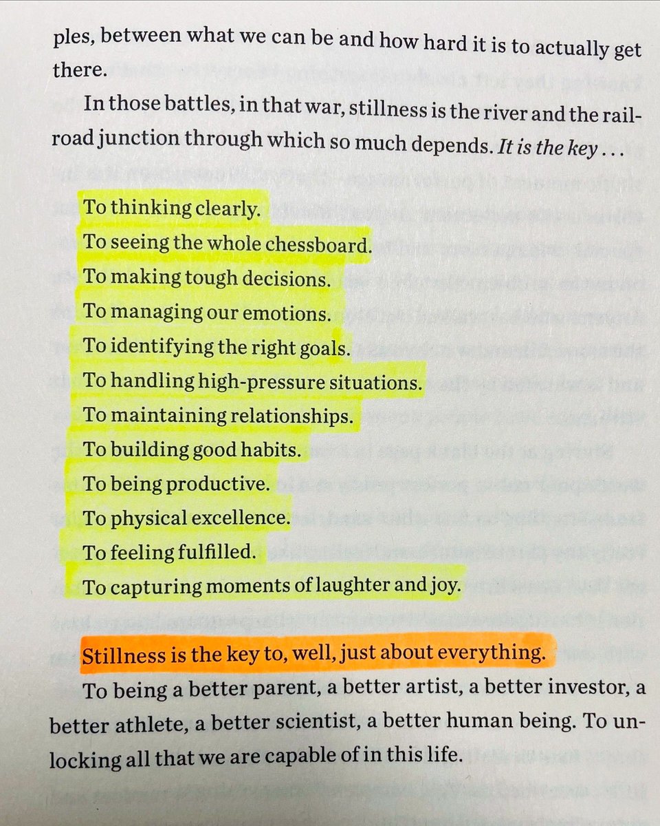 Stillness is the key to, well, just about everything.