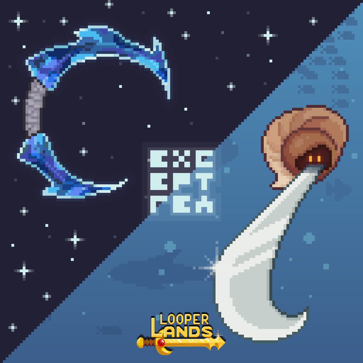 LooperLands's tweet photo. We’re back with our creator auction this weekend! 

This week we’ll be joined btw two brand new @LooperLands pixel artists!

The first of which is the great @ExceptRea who will be auctioning two of his #swordtember swords this week! 

- Moon 🌙
- Ocean 🌊

Both playable/tradable/levelable assets in @LooperLands.

Both 1:1s! 

This will be @ExceptRea’s first time joining the @LooperLands auction! 

I know it’s been awhile, but bring these auctions back with a bang 💥 and show these amazing pixel artist some support!

Auction starts…

Date: SUNDAY, September 22nd
Time: 7:41pm (central)

#pixel #pixelartist