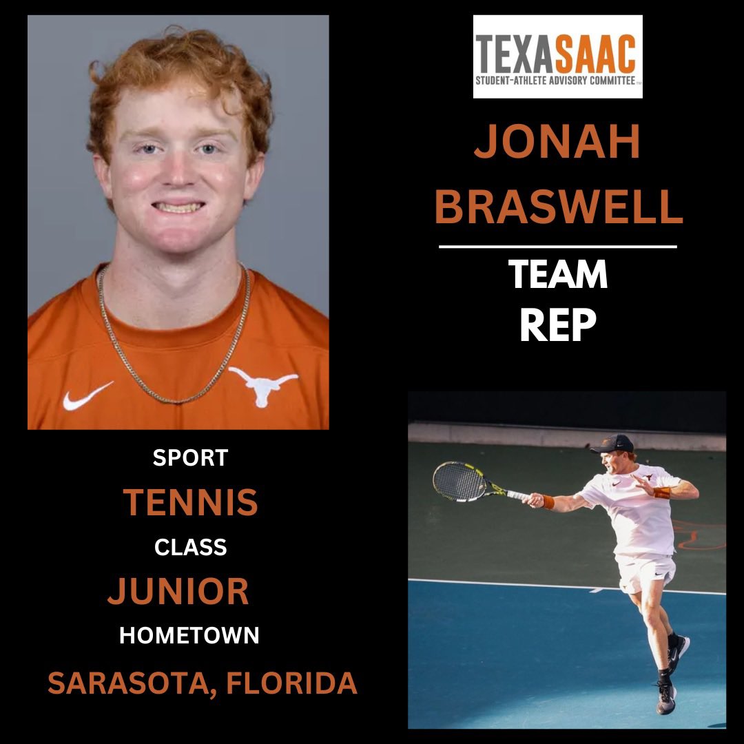 TexasSAAC's tweet image. Welcome our Menโs Tennis reps- Lucas Brown and Jonah Braswell!๐พ๐ค๐ผ