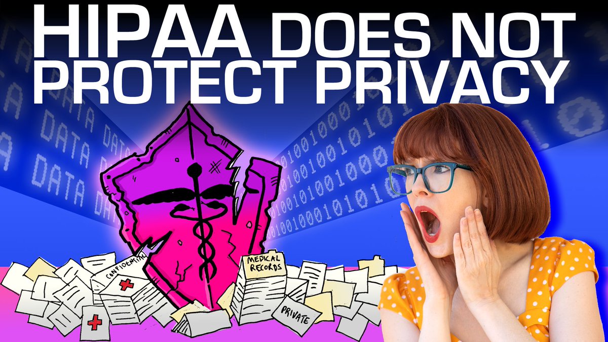 Most people think that HIPAA means their medical data is protected. But what if I told you that HIPAA doesn’t protect privacy at all? It's legislation that stripped individuals of the right to consent to medical data sharing.

youtu.be/4sfIBRTcRpU
odysee.com/@NaomiBrockwel…