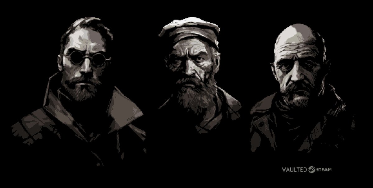 Happy #FollowFriday ! Character portraits from my roguelite Vaulted! 😊
#IndieGames #IndieDev #PixelArt #Roguelike #Roguelite