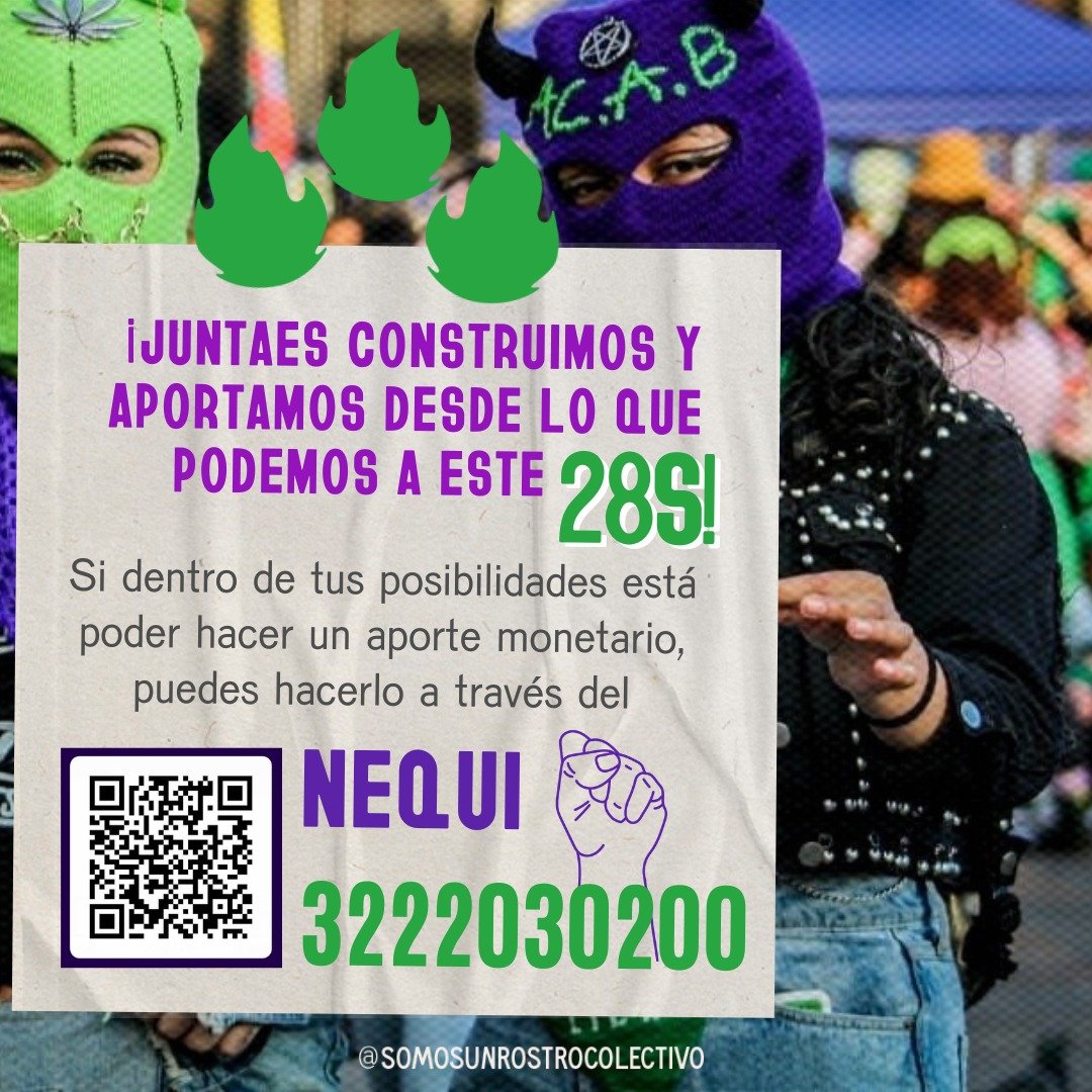 RostroColectivo's tweet photo. 💚✨CADA PESO CUENTA💰Juntæs podemos lograr una poderosa movilización el #28S por el Aborto Libre, Antirracista, con garantías y dignidad ✊🏽💜 #SomosUnRostroColectivo https://t.co/AVM3zgHU5j