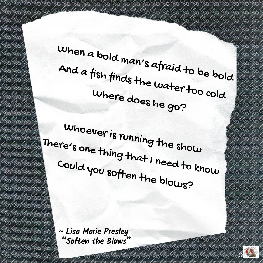 lettersforlmp's tweet photo. A “Letters from LMP: Lyrics Edition”

Featuring lyrics from the song “Soften the Blows” which is the 7th track on the Storm and Grace album, which was released in May of 2012. 

Do you have a favourite line from this song? Please share it in the comments. 

#lisamariepresley #lmp https://t.co/LM1e2WeMfR