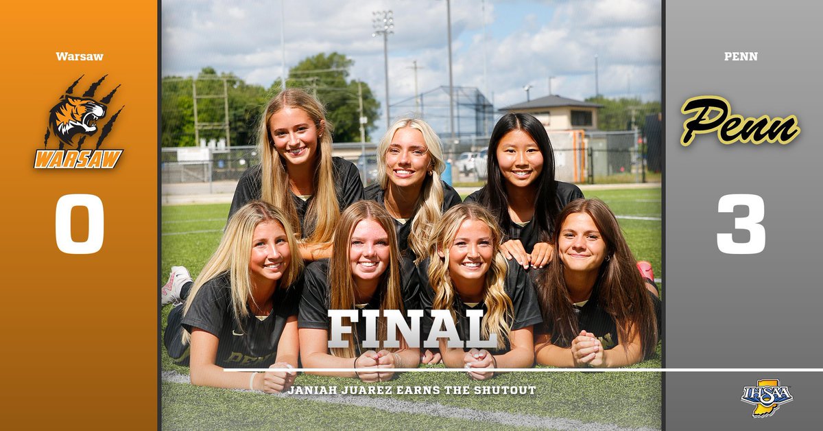 GIRLS SOCCER: Penn 3, Warsaw 0. Final.

Goals: Ava Stevens, Anika Guenther, Tori Schramski.

Assists: Zoya Turk, Lexi Leader, Anika Guenther.

Saves: Janiah Jaurez 4.