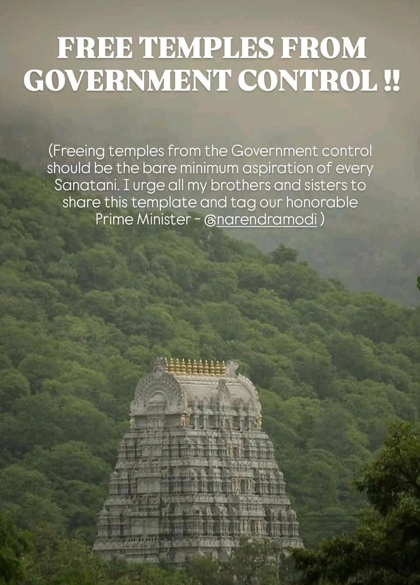 VarunJamwaal's tweet image. Free Hindu Temples from Govt. Control ! 
#FreeTemples