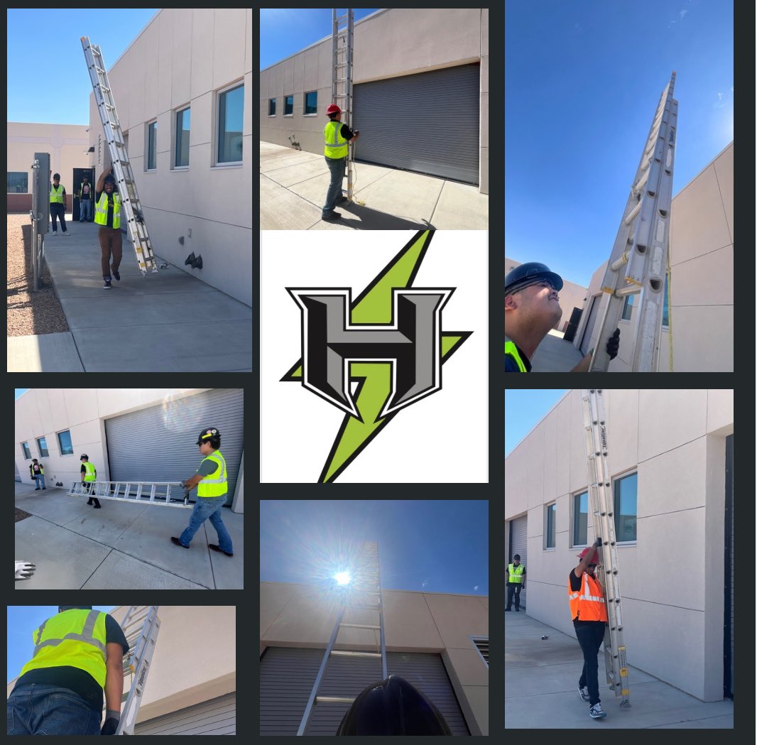 high_scorpion's tweet image. Electrical Technology II &amp;amp; Practicum of Construction completing Basic Safety Hand-on skill for NCCER. #scorpionstrong ⛑️🥽👷🪜📝