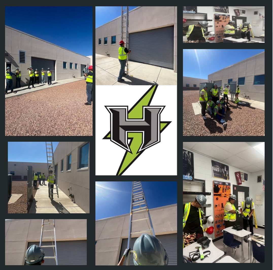 high_scorpion's tweet image. Electrical Technology II &amp;amp; Practicum of Construction completing Basic Safety Hand-on skill for NCCER. #scorpionstrong ⛑️🥽👷🪜📝