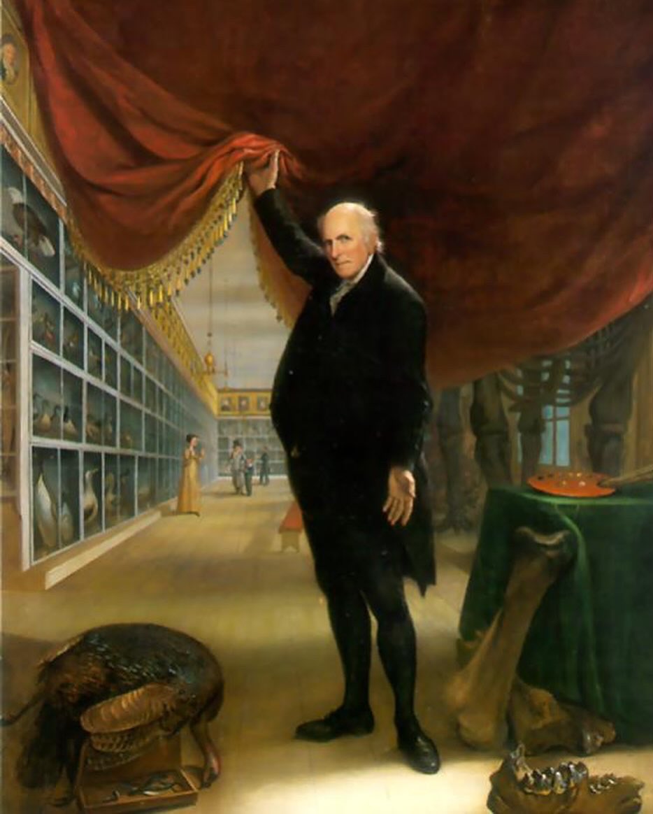 Philbrook's tweet image. Huge thanks to our friends @Fabricut for teaming up to realize this amazing #selfiestation that’s an homage to Charles Willson Peale’s 1822 masterpiece, “The Artist in His Museum.” See this famous work in person in our new exhibition. Opening 9/25! Make sure to #strikeapose.