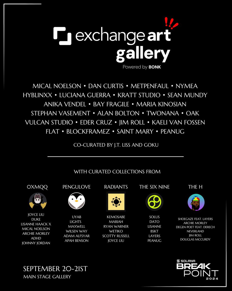 There’s nothing like @SolanaConf 💜

In Singapore for the festivities? 

Swing by the gallery, right by MainStage, to experience dynamic artworks curated to represent and showcase the world class artistic talent we have here on <a href="/solana/">Solana</a>!

Discover the joys of appreciating art!