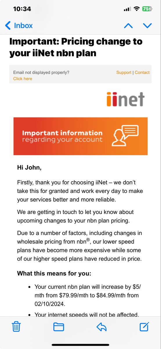 jd_sullivan's tweet image. Can you believe it @MRowlandMP &amp;gt; @iiNet DECREASE SERVICES palming off email to @atmail who charge $5+/mth for a non service a functional version of which inclusive @iiNet &amp;gt; then #iinet INCREASE subscriptions by $5/mth for less blaming @NBN_Australia ..  @acccgovau @acmadotgov