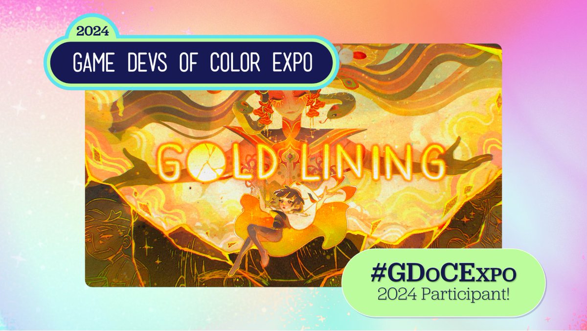 We are super honored to be featured in this year's <a href="/GDoCExpo/">Game Devs of Color Expo</a> Steam Sale event! We'd love it if you took a look and wishlisted ✨ Gold Lining ✨ on Steam, as well as all the other wonderful games!

🐇store.steampowered.com/app/3036500/Go… 🐇