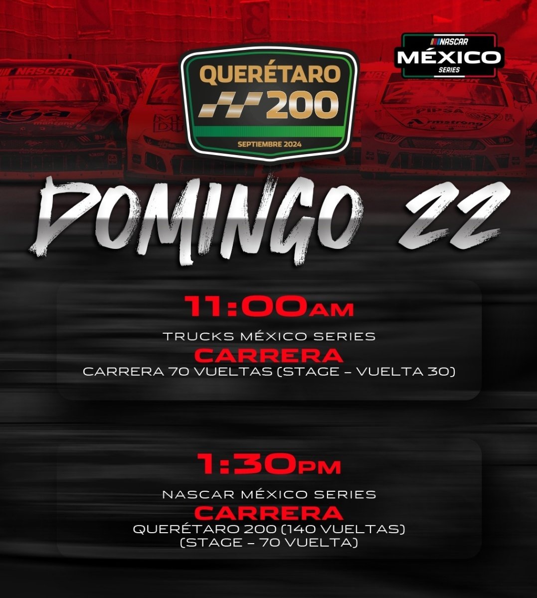 Fin de semana de #NascarMexico

🚨 Invitada especial
🚨 Apoyando a #EstebanRodriguez
🚨 Firma de autógrafos con el.
🚨 Y no podría faltar el gran apoyo de <a href="/PrudenceMexico/">Condones Prudence</a> al talento #Mexicano

#Queretaro nos vemos el fin de semana.... Yessssss