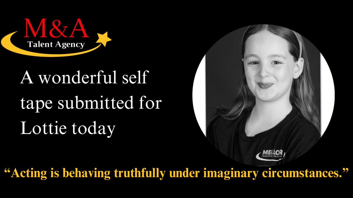 Lotties self tape was brilliant, a true talent. #youngperformer #Acting #casting #talentagency