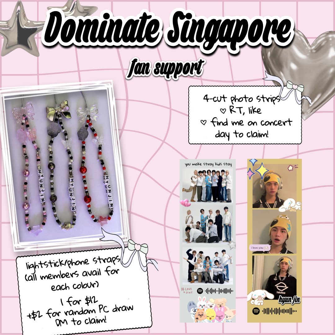 LixiannHere's tweet photo. ˗ˏˋ 𝓭𝓸𝓶𝓲𝓷𝓐𝓣𝓔 𝓲𝓷 𝓢𝓲𝓷𝓰𝓪𝓹𝓸𝓻𝓮 ´ˎ˗

i’ll be selling lightstick/phone straps and giving out 4 cut photo strips (freebies)!

how to claim freebies 
ꕥ RT and like
ꕥ show me this tweet on concert day

exact 📍and ⌚️ TBC 

✧.* limited quantities available! https://t.co/Y82vvS6S5v