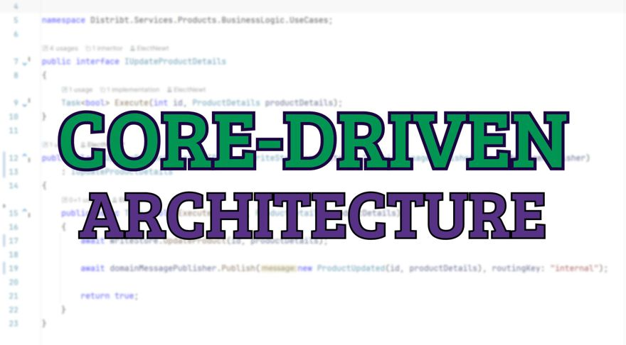 Muchos me preguntais que cual creo que es la mejor arquitectura a la hora de hacer aplicaciones.

Lo que hago es mezclar varias para así, yo, trabajar de forma cómoda.

La he llamado, core-driven architecture y te la explico 
(enlace en el primer comentario)
👇