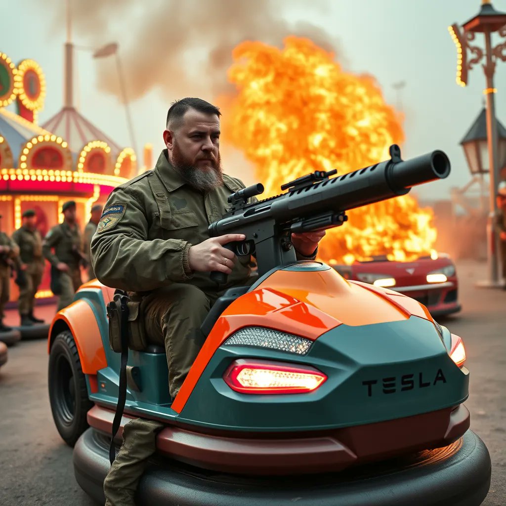 Trumpetsnack's tweet photo. The Chechen leader Kadyrov accuses @ElonMusk of remotely ‘disabling’ his Cybertruck... No problems, only solutions.  #Tesla #Cybertruck #Kadyrov https://t.co/Eqspj2WrrT