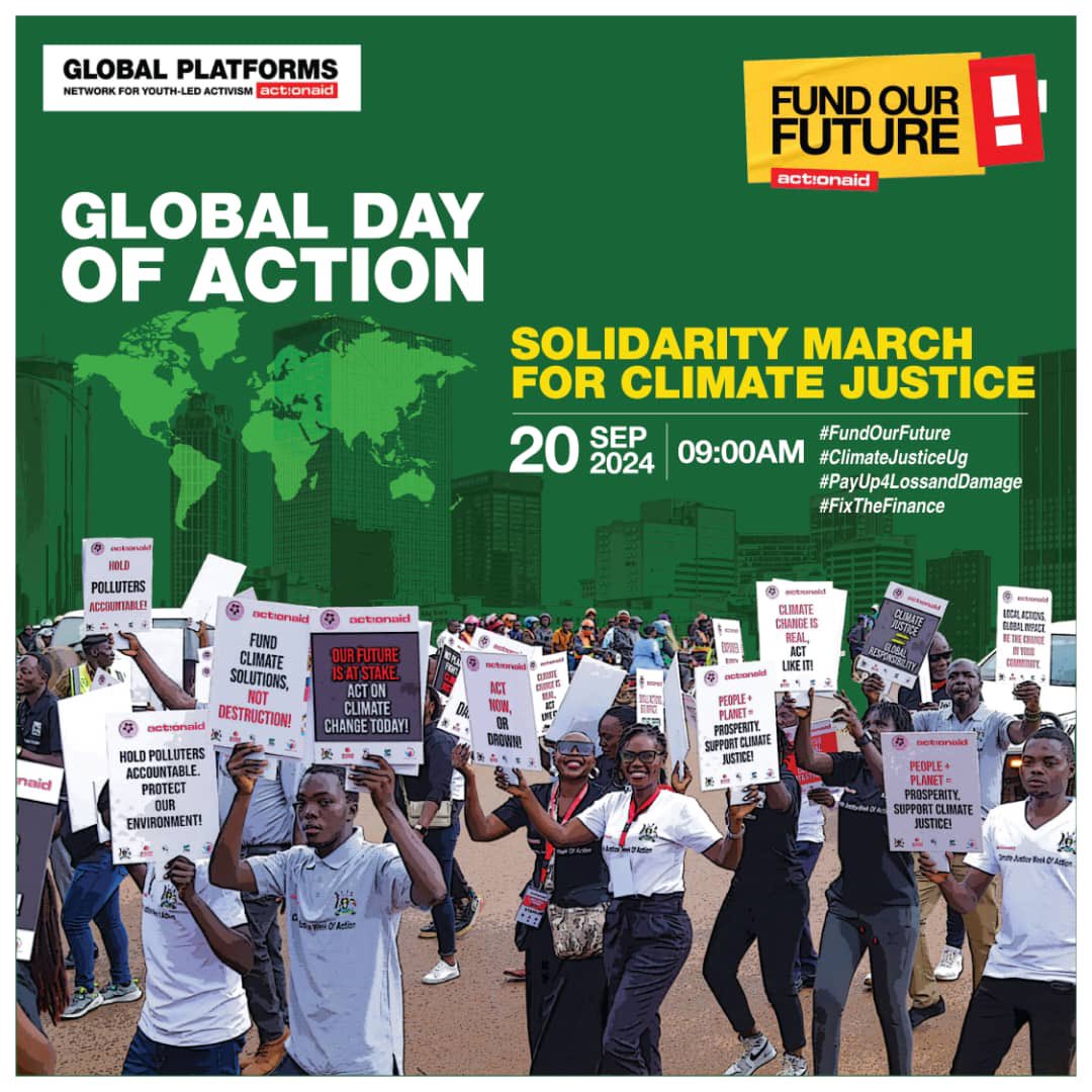 MAiSHA๐ฆโจ (@lynmaisha) on Twitter photo Apac district Youths join <a href="/actionaiduganda/">ActionAid International Uganda</a> for a solidarity march in demand for Climate Justice.
Action demanded from Banks & the govโt including policies to stop pollution & to stop financing polluters.
#ClimateJusticeWeekUg #PayUp4LossandDamage #FundOurFuture
#FixTheFinance Apac district Youths join <a href="/actionaiduganda/">ActionAid International Uganda</a> for a solidarity march in demand for Climate Justice.
Action demanded from Banks & the govโt including policies to stop pollution & to stop financing polluters.
#ClimateJusticeWeekUg #PayUp4LossandDamage #FundOurFuture
#FixTheFinance