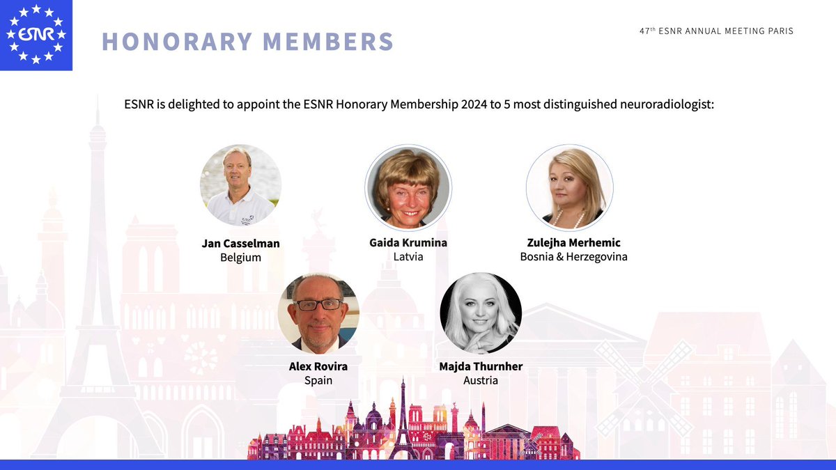 #ESNR24: congratulations to our 2024 ESNR Honorary members, it has been a touching moment yesterday during the ceremony!
#Neurorad #ThisIsESNR #ESNR2024