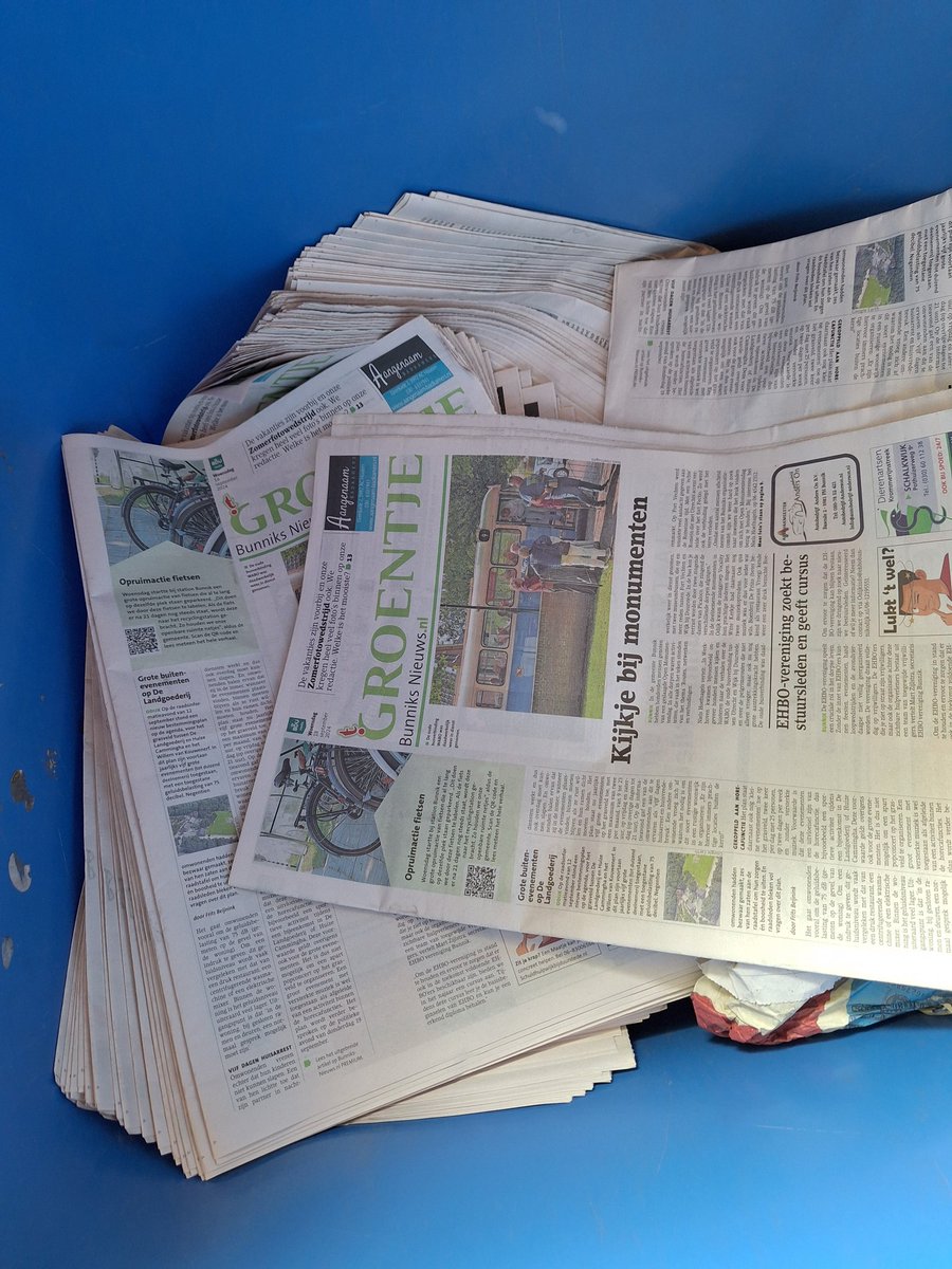 NBoekema's tweet photo. @BunniksNieuws nu al de 3e keer dat onze papiercontainer vol gegooid wordt met jullie editie. Graag zorgen dat jullie bezorgers overgebleven krantjes bij jullie kunnen retourneren. https://t.co/QgELq11fe3