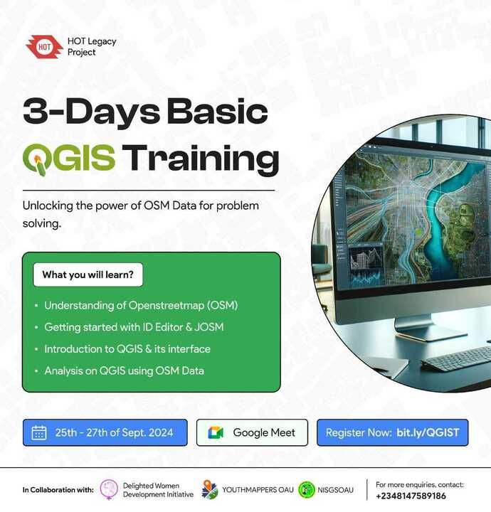 TheMissingMaps's tweet photo. Don't miss this training focused on fundamentals of QGIS and OpenStreetMap data by @hotosm!

Link for registration : https://t.co/0EU5hbpGXO https://t.co/E3n57Btxyb