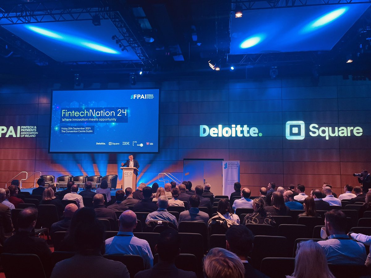 BPFINews's tweet photo. @brianhayesBPFI, Chief Executive, BPFI delivers the opening remarks to #FintechNation 2024, sponsored by @DeloitteIreland @Square @IBMUKI @ifsskillnet @iobLearn https://t.co/Ss0TSLxmZ1