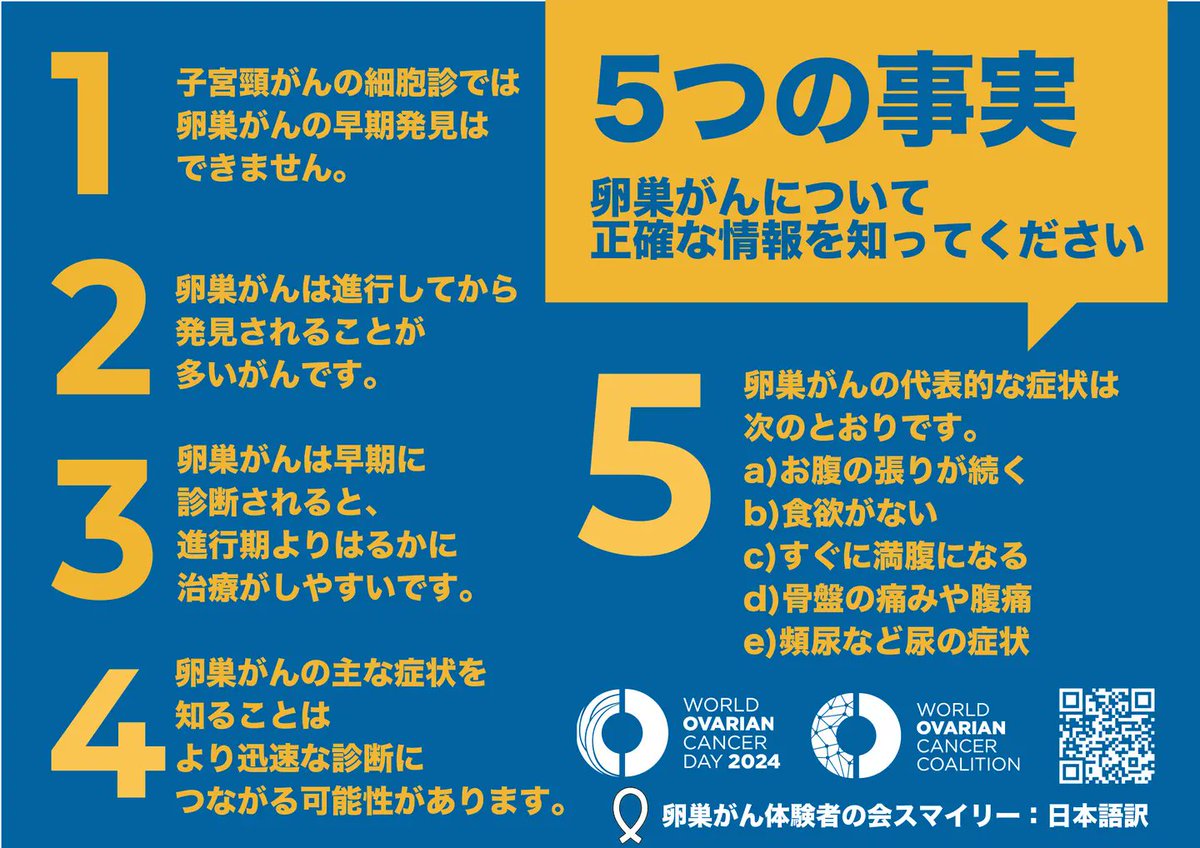 卵巣がん体験者の会スマイリー tweet media