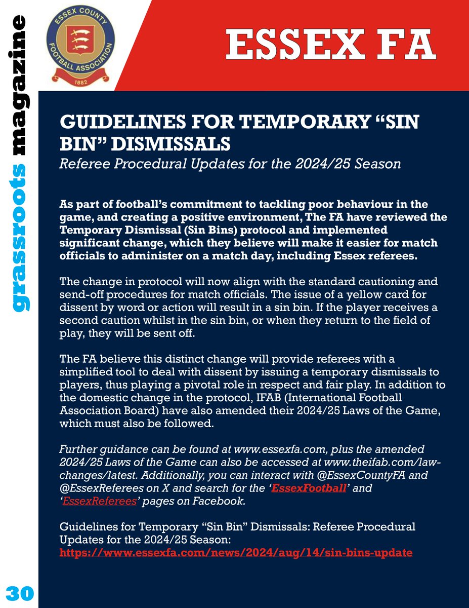 Essex County FA (@essexcountyfa) on Twitter photo #SinBins, Play Safe Weekend and the <a href="/EnglandFootball/">England Football</a> Family feature in the September 2024 edition of <a href="/Grassrootsmag2/">Grassroots Magazine</a>, which you can view now at grassrootsmagazine.co.uk. #SinBins, Play Safe Weekend and the <a href="/EnglandFootball/">England Football</a> Family feature in the September 2024 edition of <a href="/Grassrootsmag2/">Grassroots Magazine</a>, which you can view now at grassrootsmagazine.co.uk.