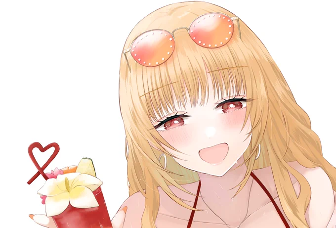 南條さん16話扉絵(トリミングしてます)のラフ→完成のやつ 
