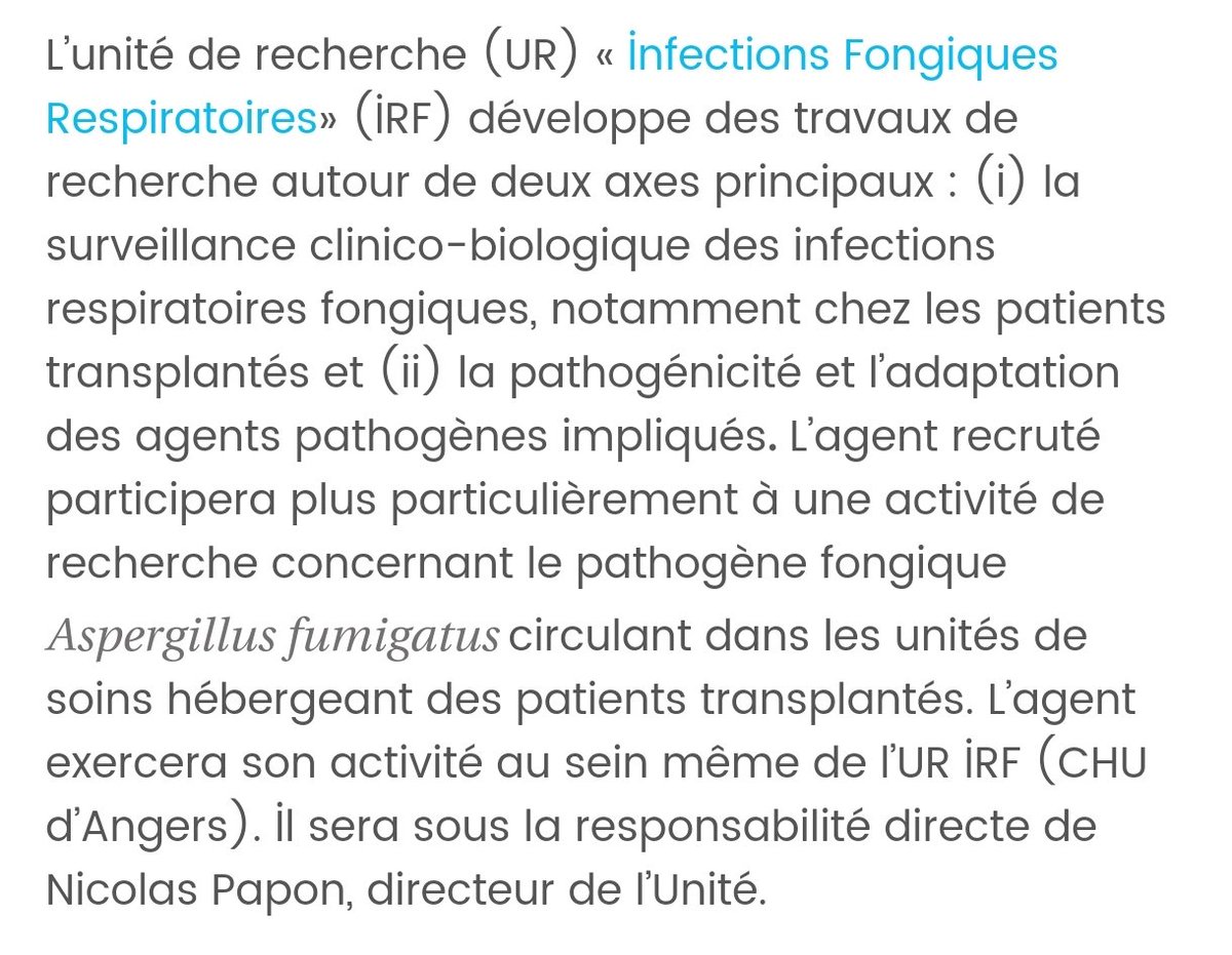 Fungal Respiratory Infections Lab-Angers tweet media